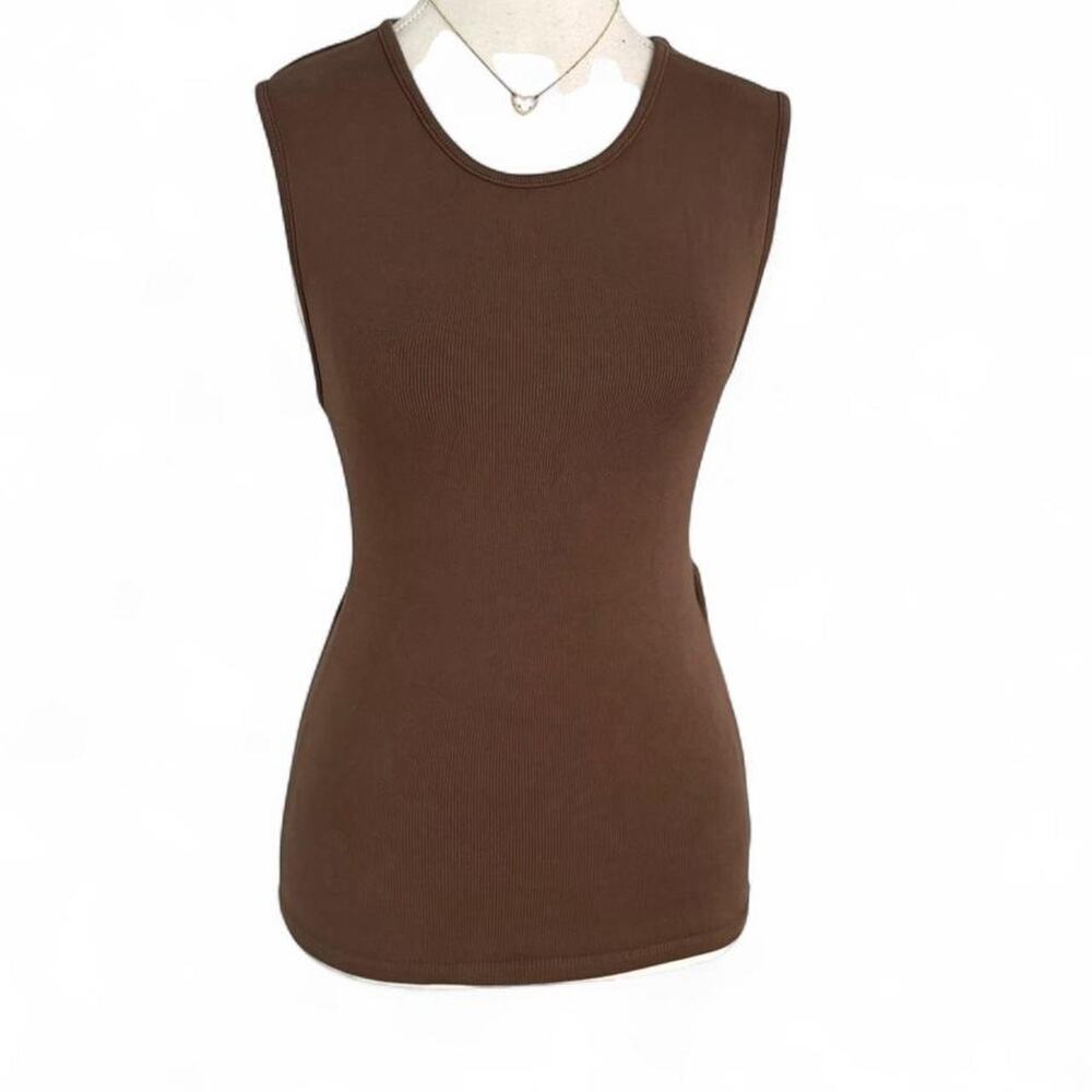 Zara Brown Fitted Full Length Going Out Casual Open back size large cotton